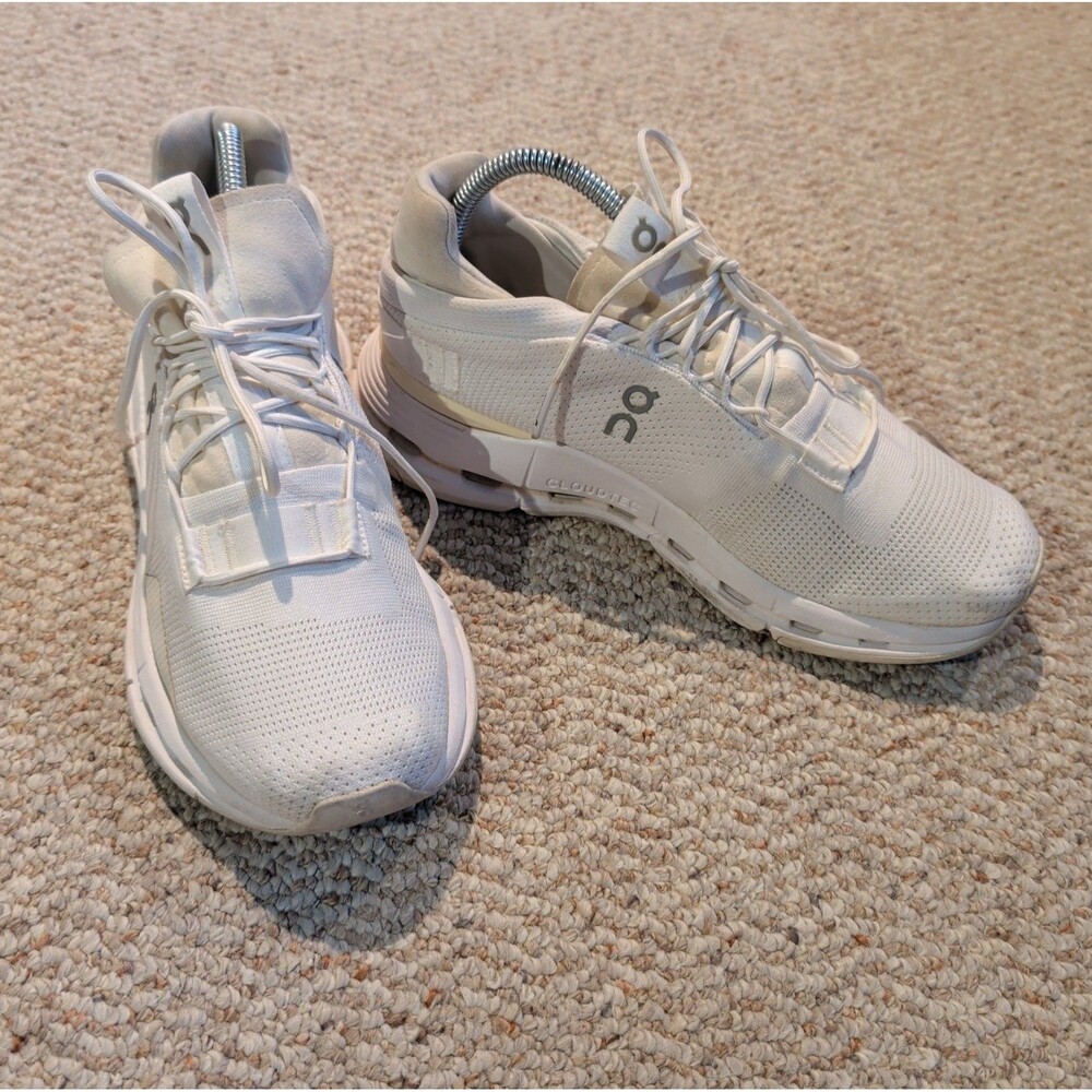On Cloudnova Running Walking Shoes Sneakers Mens 7.5 White Athletic Comfort